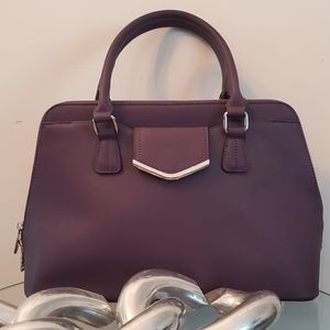 CLEO Eggplant convertible bowler handbag
